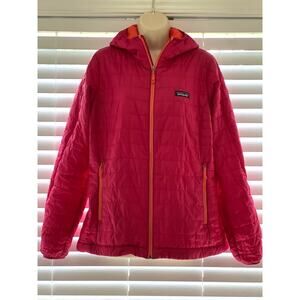 Patagonia Women's Nano Puff Hoodie Pink Orange Large